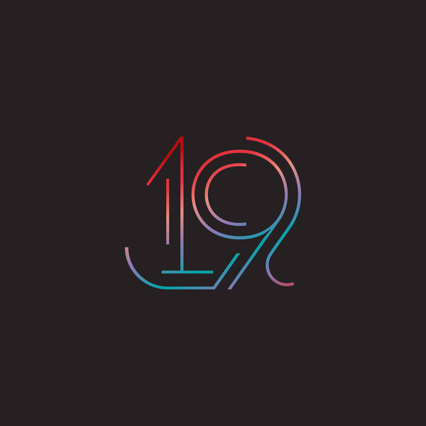 digit contemporary number 19 logo