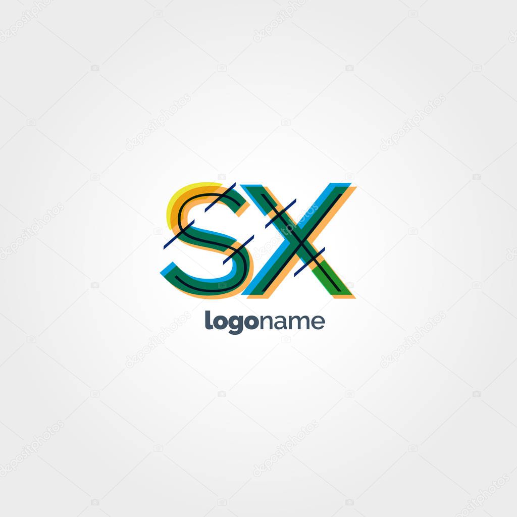 SX connected letters Company Logo template. Vector illustration, corporate identity