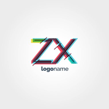 Bağlı Zx harf logo  