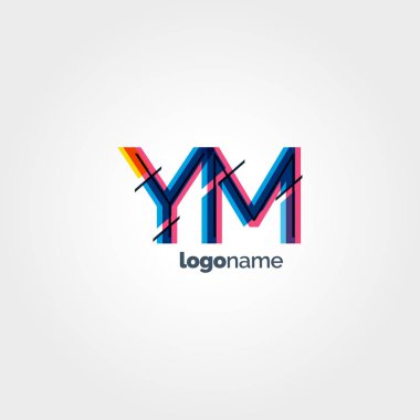 YM çok renkli logo harfleri