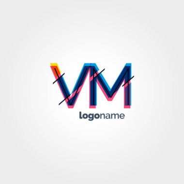 Bağlı Vm harf logo  