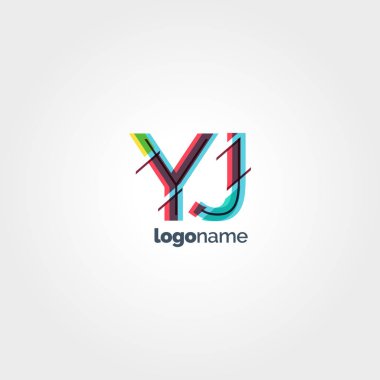 Yj çok renkli logo harfleri