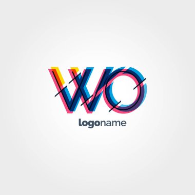 Wo çok renkli logo harfleri