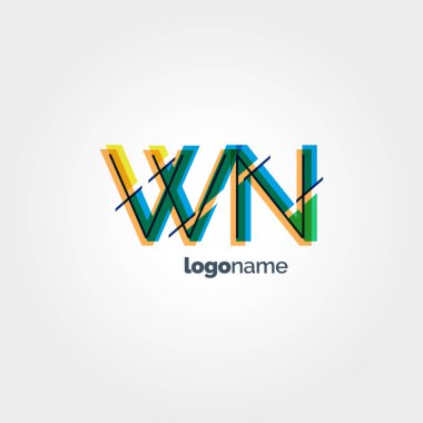 Wn çok renkli logo harfleri