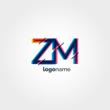 ZM çok renkli logo harfleri