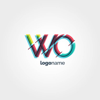 Wo çok renkli logo harfleri