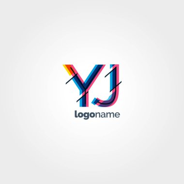 Yj çok renkli logo harfleri