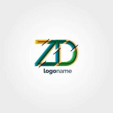 ZD çok renkli logo harfleri
