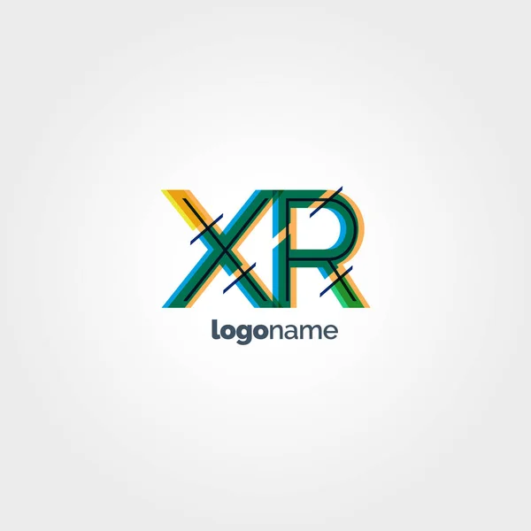 XR podłączony logo litery — Wektor stockowy