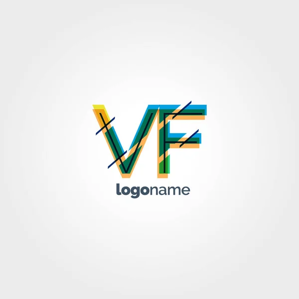VF harf logo bağlı — Stok Vektör