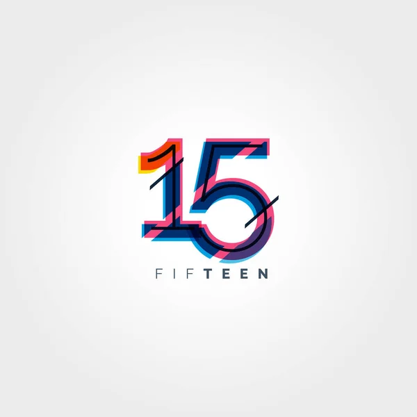 Zeitgenössische Ziffer 15 Logo — Stockvektor