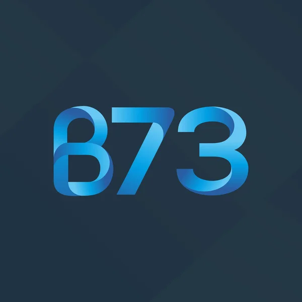 Буква и цифра логотип B73 — стоковый вектор