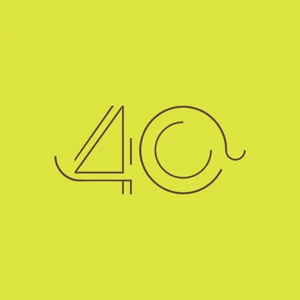 Dígito número contemporâneo 40 logotipo —  Vetores de Stock