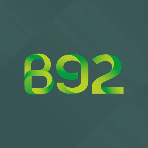 Písmeno a číslice logo B92 — Stockový vektor