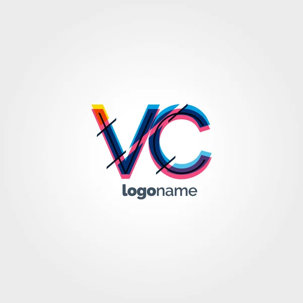 VC harf logo bağlı — Stok Vektör
