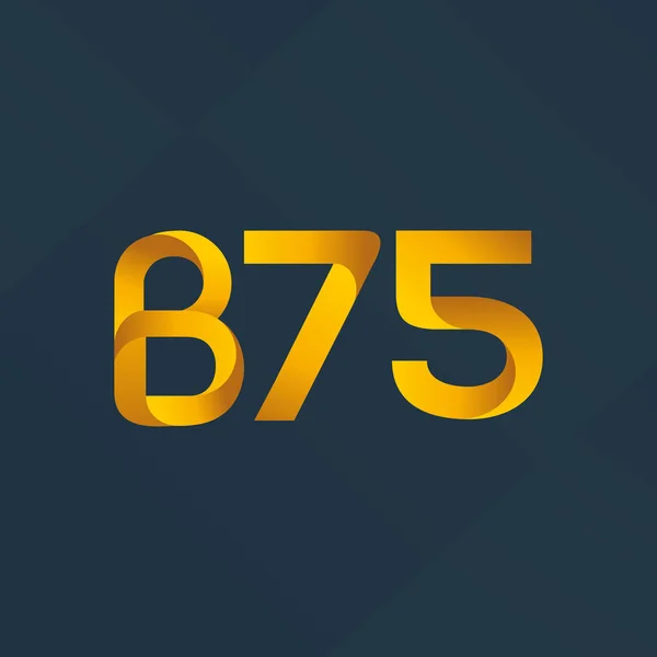 문자와 숫자 로고 B75 — 스톡 벡터