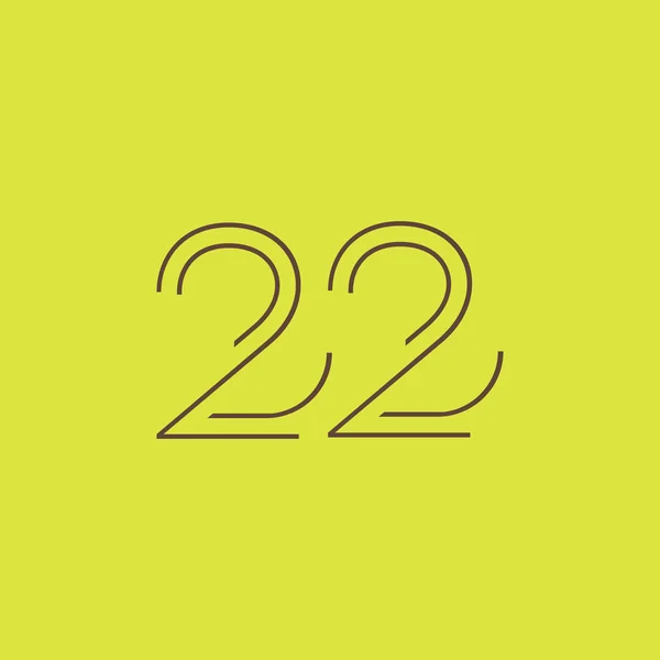 Dígito número contemporâneo 22 logotipo —  Vetores de Stock