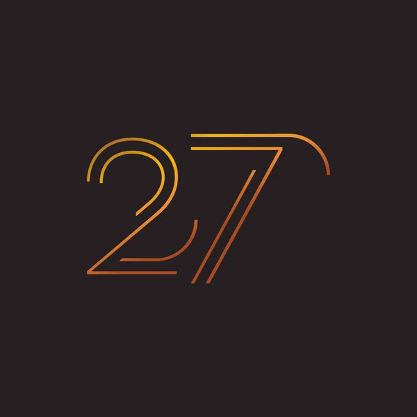 Einstellige Zahl 27 Logo — Stockvektor