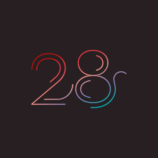 Chiffre numéro contemporain 28 logo — Image vectorielle