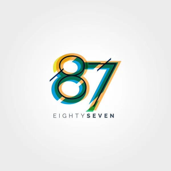87-й номер логотипа — стоковый вектор