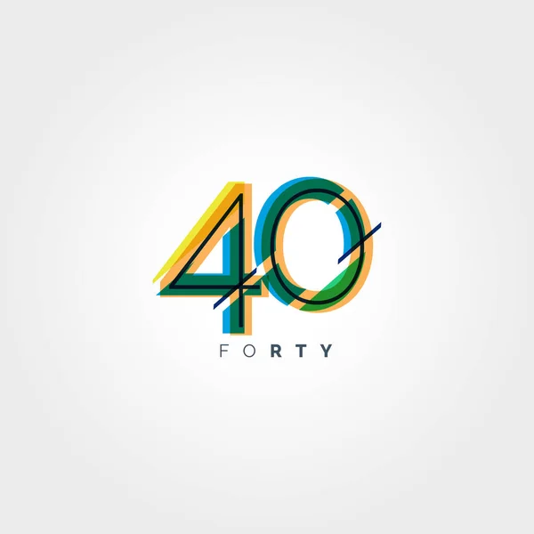 Цифровий сучасний логотип номер 40 — стоковий вектор