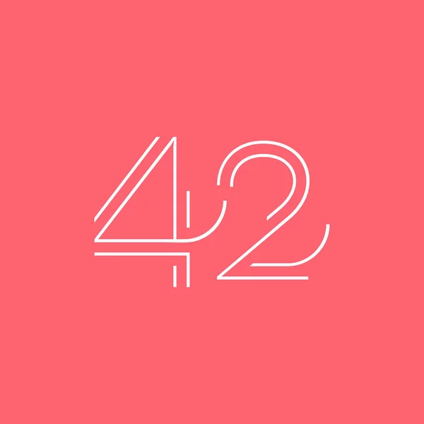 Cijfer hedendaagse nummer 42 logo — Stockvector