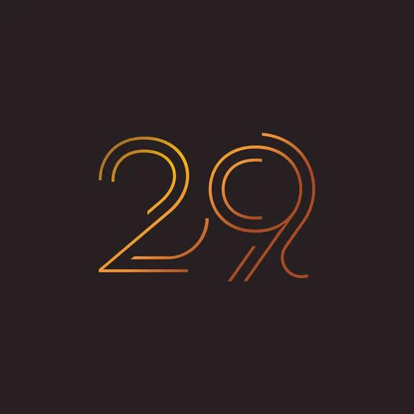 Chiffre numéro contemporain 29 logo — Image vectorielle