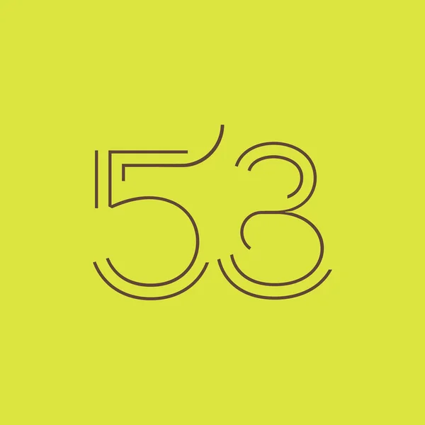 Cijfer hedendaagse nummer 53 logo — Stockvector