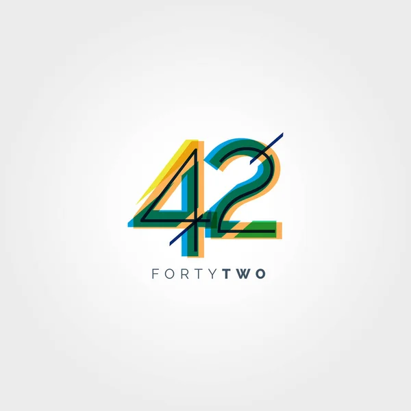 Cifra contemporanea numero 42 logo — Vettoriale Stock