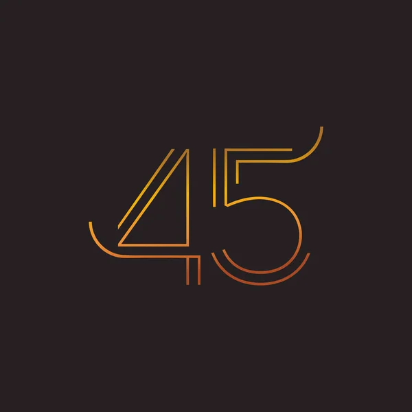 Cifra contemporanea numero 45 logo — Vettoriale Stock