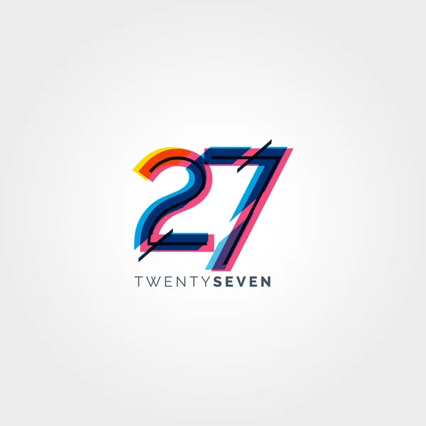 자리 현대 번호 27 로고 — 스톡 벡터