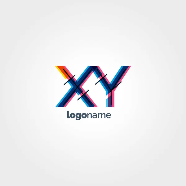 XY multicolored letters logo — Stock Vector