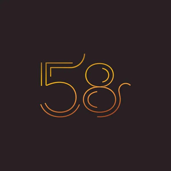 Zeitgenössische Ziffer 58 Logo — Stockvektor