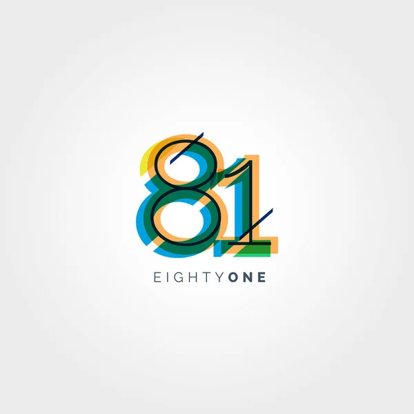 81 номер Логотип — стоковый вектор