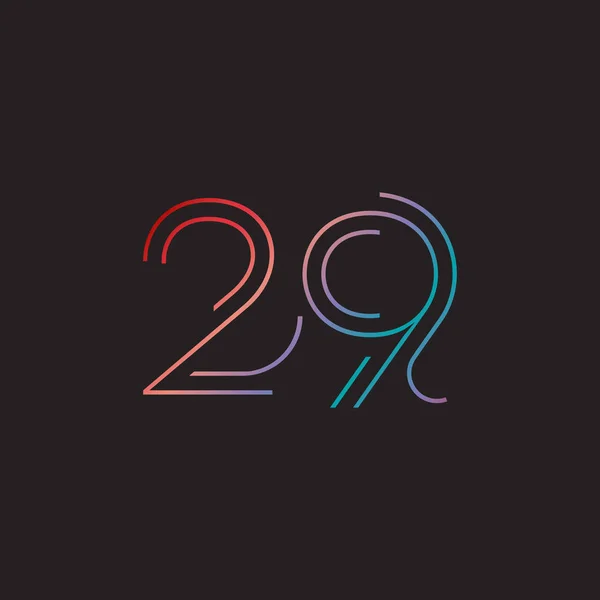 Dígito número contemporâneo 29 logotipo —  Vetores de Stock