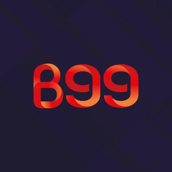Logo lettre et chiffre B99 — Image vectorielle