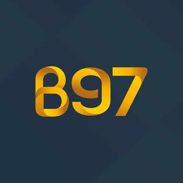 Buchstabe und Ziffer Logo b97 — Stockvektor