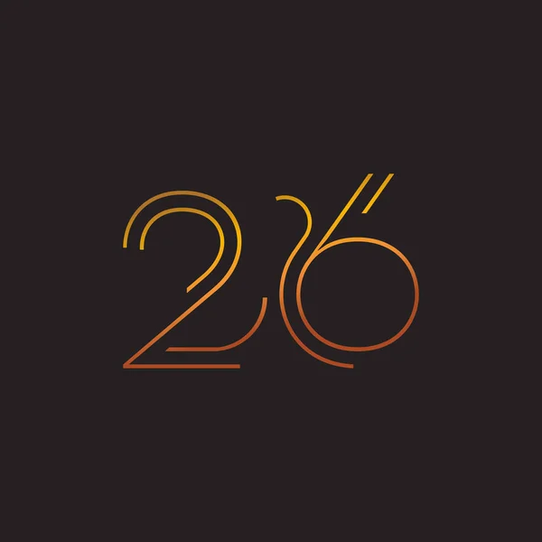 Dígito número contemporâneo 26 logotipo — Vetor de Stock