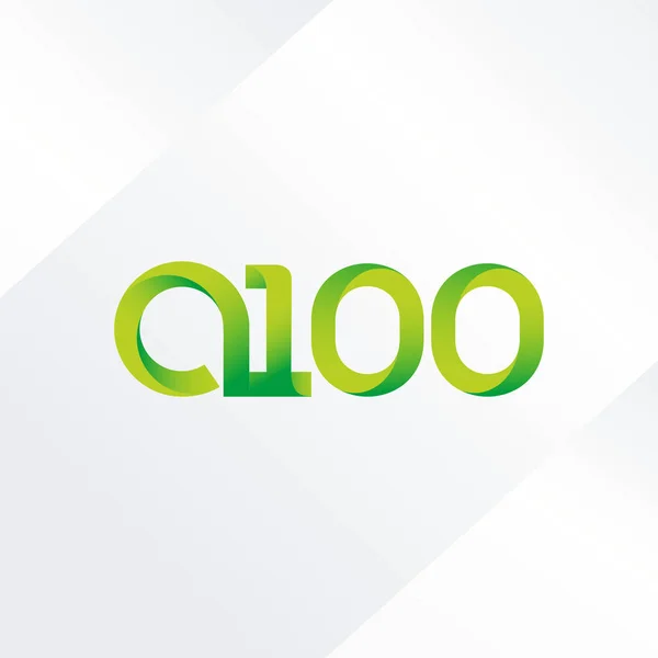 Logotipo da letra e do dígito A100 — Vetor de Stock