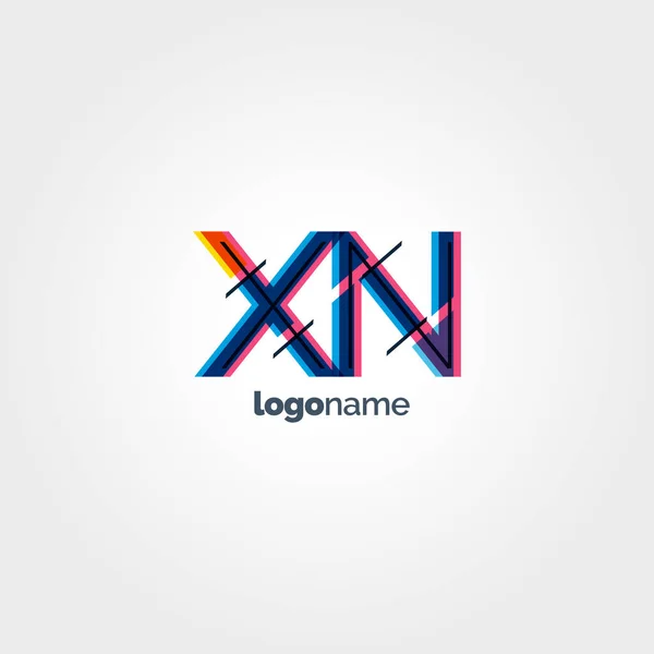 Логотип XN різнокольорових літер — стоковий вектор