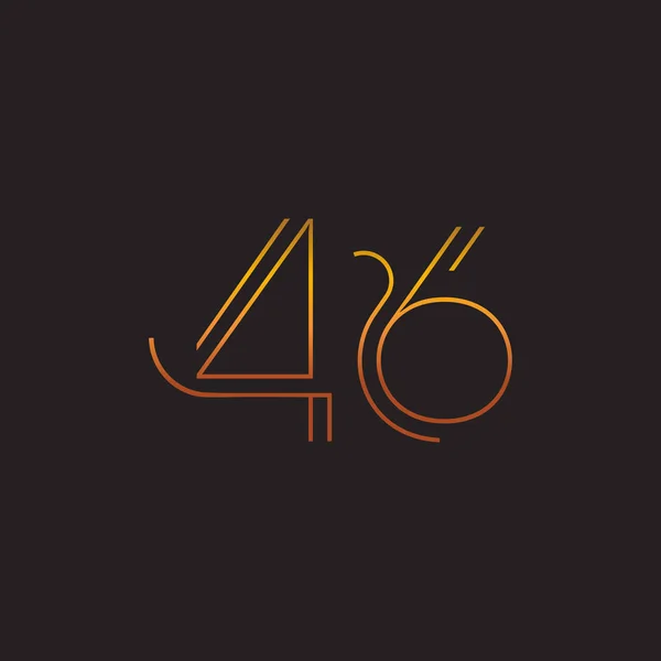 Cifra contemporanea numero 46 logo — Vettoriale Stock