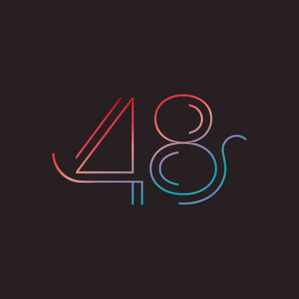 Basamak çağdaş sayı 48 logosu — Stok Vektör