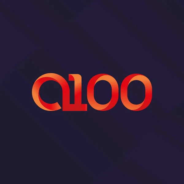Logotipo da letra e do dígito A100 — Vetor de Stock