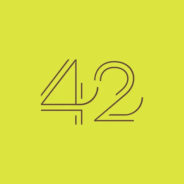 Dígito número contemporâneo 42 logotipo —  Vetores de Stock