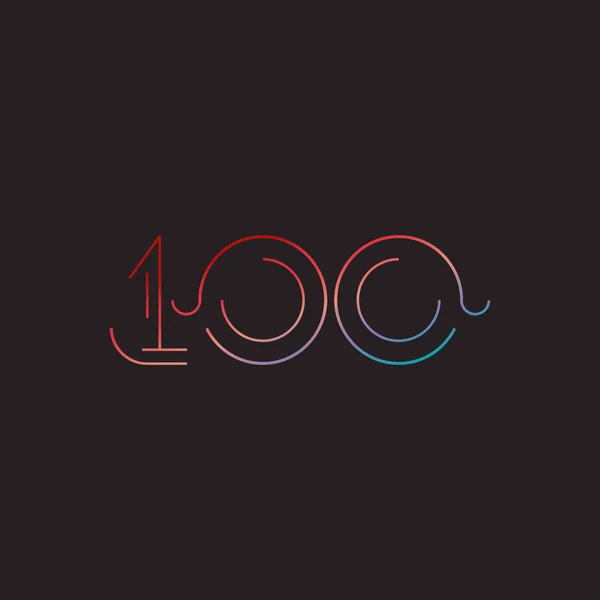 Ψηφίο σύγχρονο αριθμό 100 λογότυπο — Διανυσματικό Αρχείο