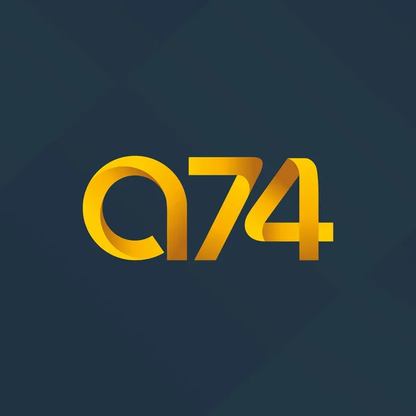 Буква и цифра логотип A74 — стоковый вектор