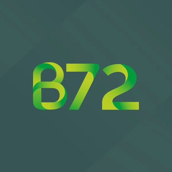 Buchstabe und Ziffer Logo b72 — Stockvektor