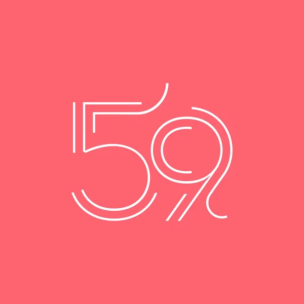 Dígito número contemporâneo 59 logotipo —  Vetores de Stock