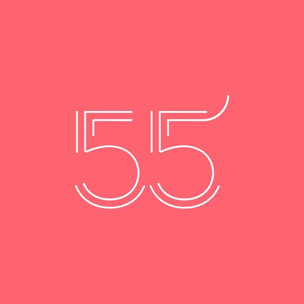 Cijfer hedendaagse nummer 55 logo — Stockvector