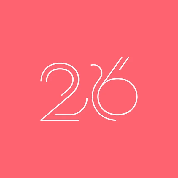 Dígito número contemporâneo 26 logotipo —  Vetores de Stock